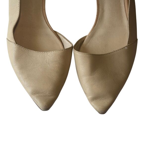 Cole Haan Nude Suede D’Orsay Flats | Pointed Toe Ballet Shoes - Picture 3 of 6